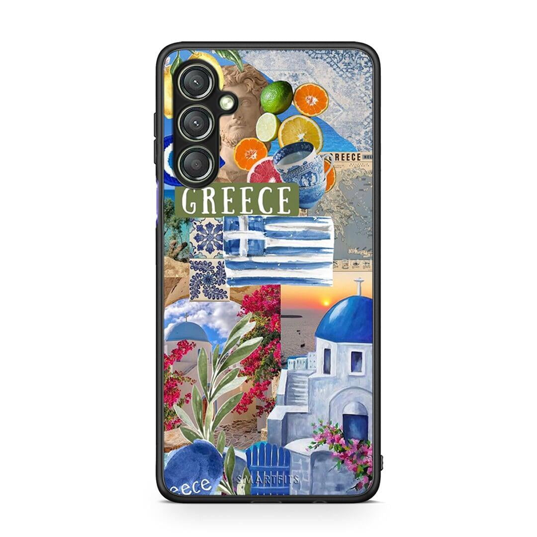 Θήκη Samsung Galaxy A24 4G All Greek από τη Smartfits με σχέδιο στο πίσω μέρος και μαύρο περίβλημα | Samsung Galaxy A24 4G All Greek Case with Colorful Back and Black Bezels