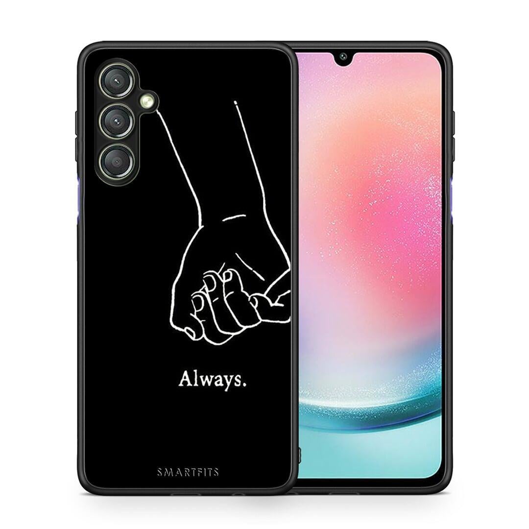 Θήκη Samsung Galaxy A24 4G Always & Forever 1 από τη Smartfits με σχέδιο στο πίσω μέρος και μαύρο περίβλημα | Samsung Galaxy A24 4G Always & Forever 1 Case with Colorful Back and Black Bezels