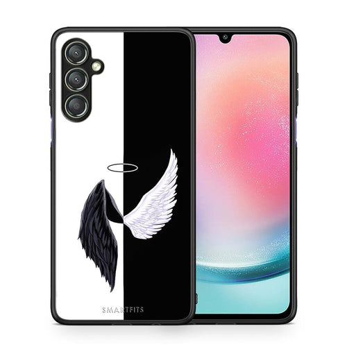 Θήκη Samsung Galaxy A24 4G Angels Demons από τη Smartfits με σχέδιο στο πίσω μέρος και μαύρο περίβλημα | Samsung Galaxy A24 4G Angels Demons Case with Colorful Back and Black Bezels