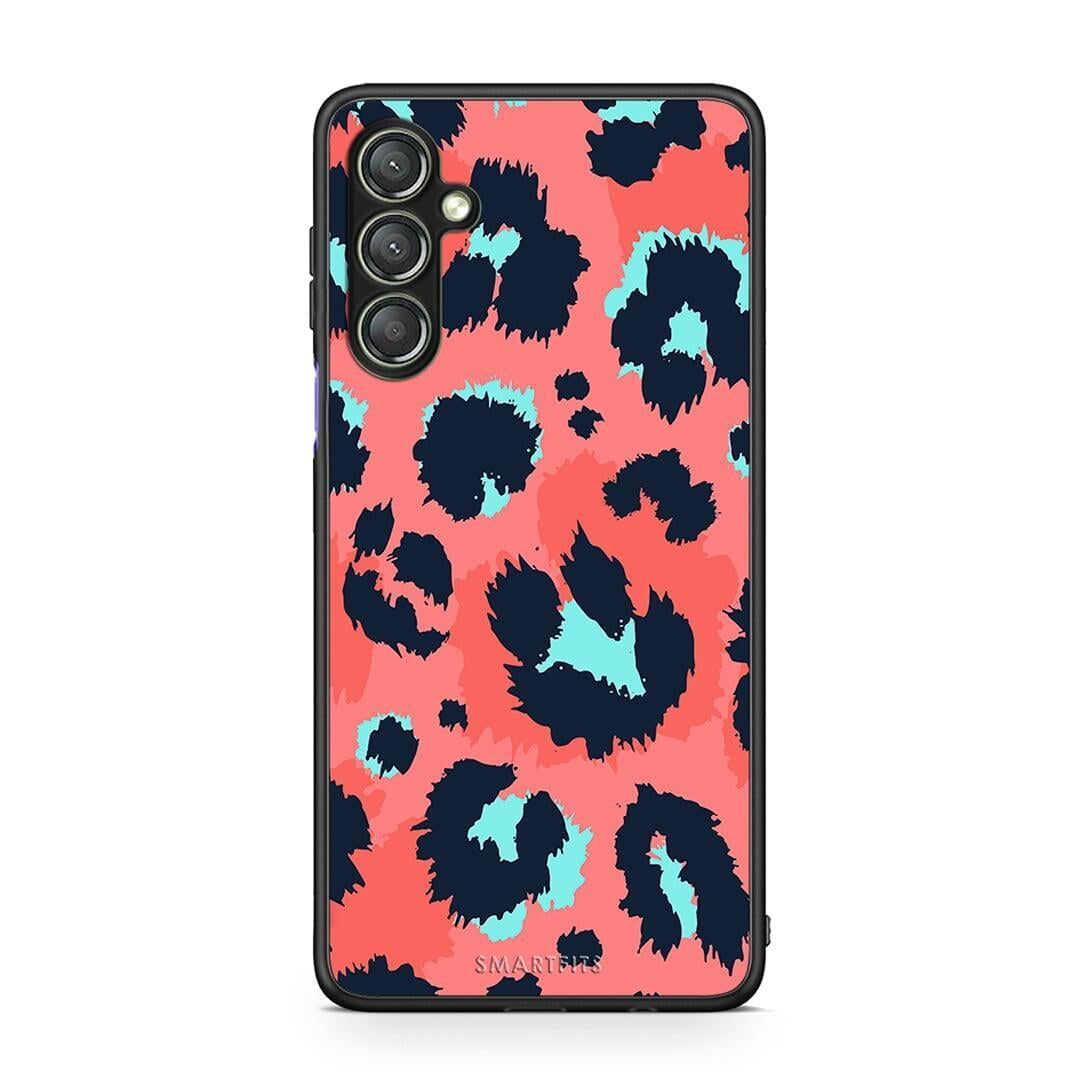 Θήκη Samsung Galaxy A24 4G Animal Pink Leopard από τη Smartfits με σχέδιο στο πίσω μέρος και μαύρο περίβλημα | Samsung Galaxy A24 4G Animal Pink Leopard Case with Colorful Back and Black Bezels