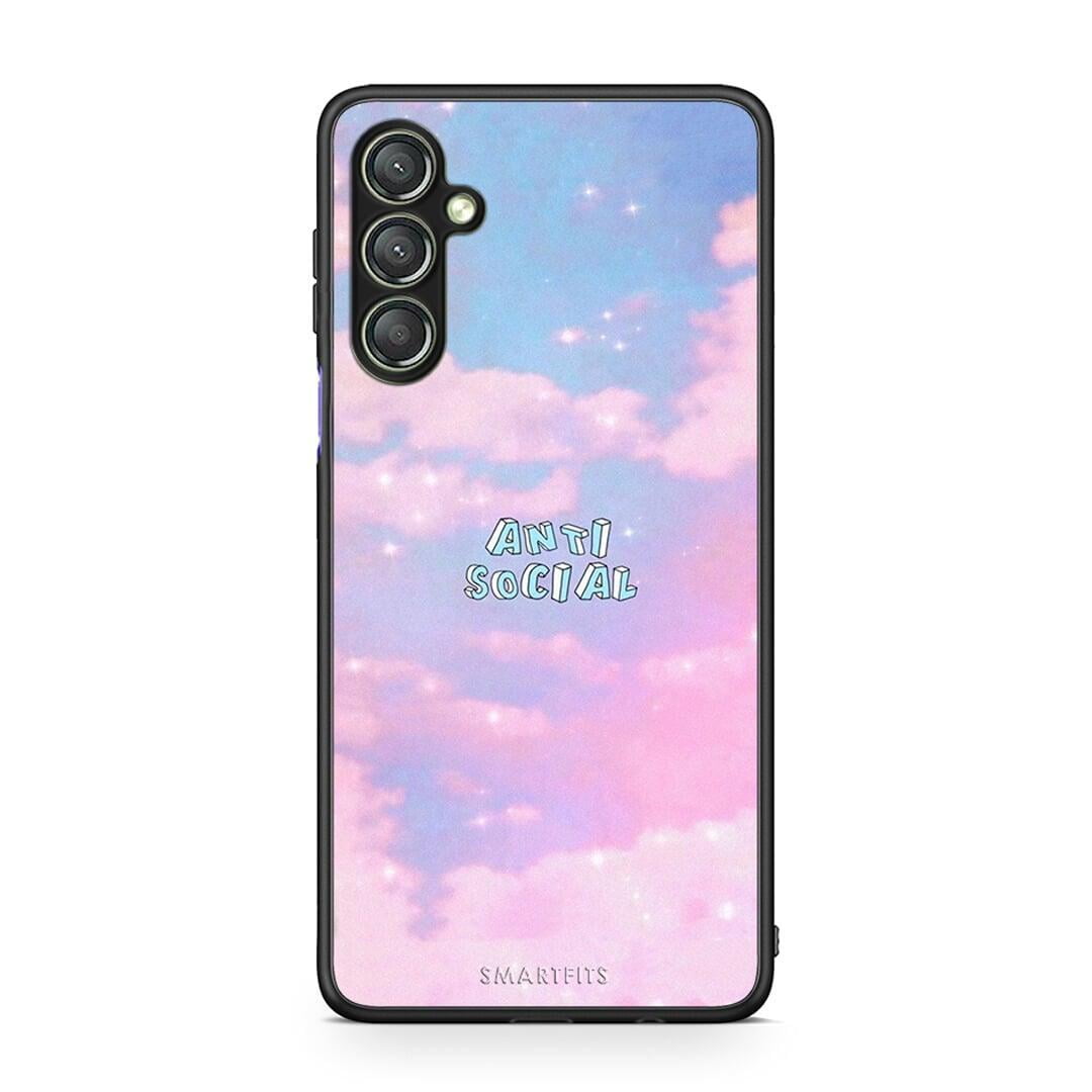 Θήκη Samsung Galaxy A24 4G Anti Social από τη Smartfits με σχέδιο στο πίσω μέρος και μαύρο περίβλημα | Samsung Galaxy A24 4G Anti Social Case with Colorful Back and Black Bezels
