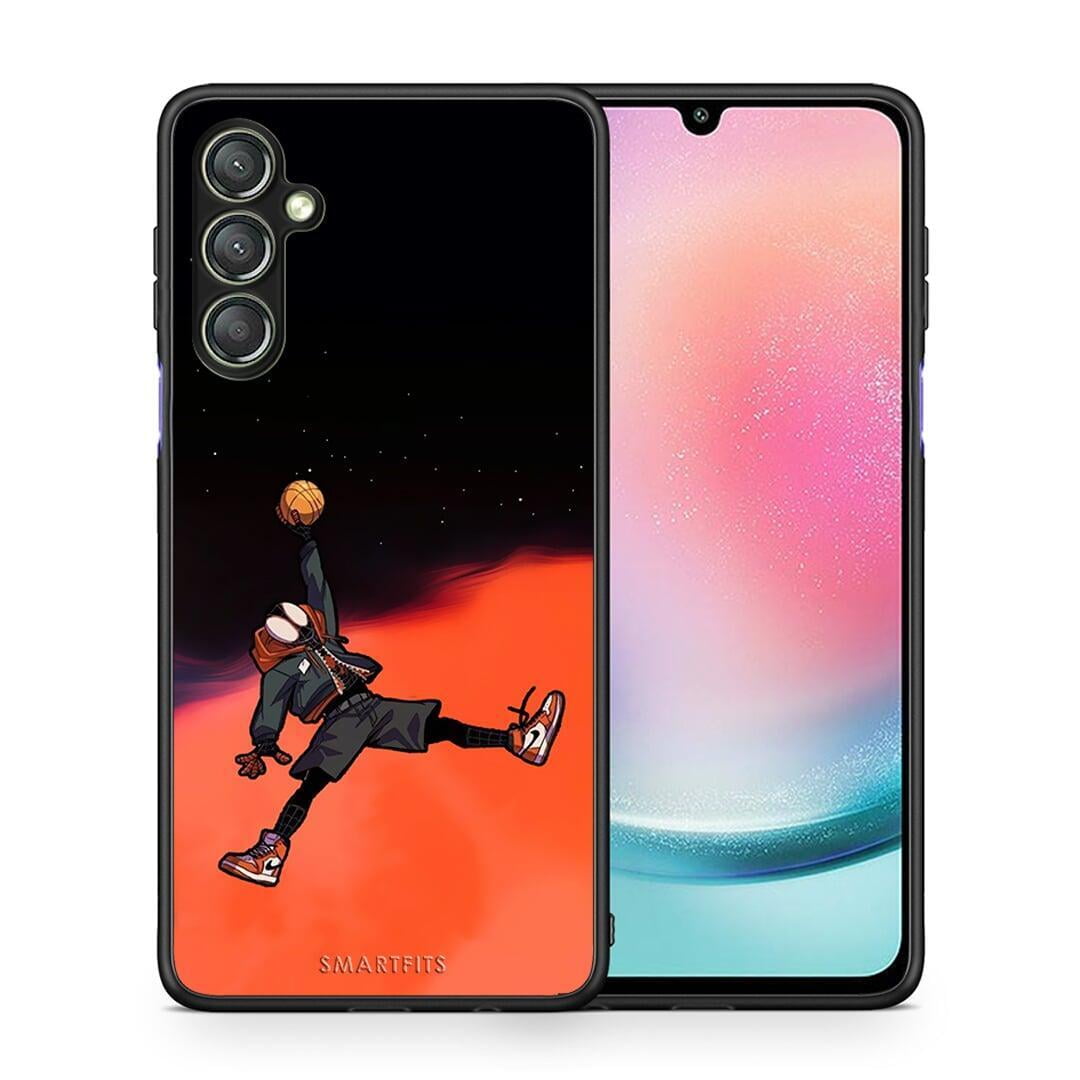 Θήκη Samsung Galaxy A24 4G Basketball Hero από τη Smartfits με σχέδιο στο πίσω μέρος και μαύρο περίβλημα | Samsung Galaxy A24 4G Basketball Hero Case with Colorful Back and Black Bezels