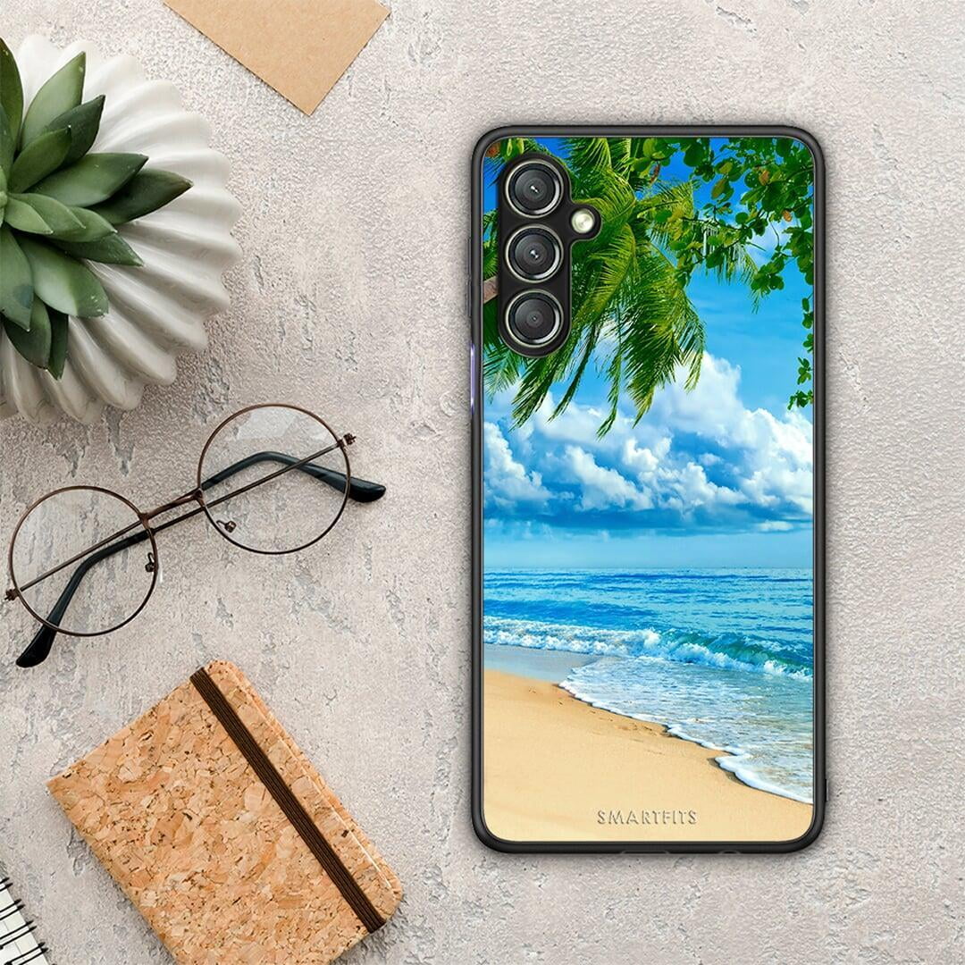 Θήκη Samsung Galaxy A24 4G Beautiful Beach από τη Smartfits με σχέδιο στο πίσω μέρος και μαύρο περίβλημα | Samsung Galaxy A24 4G Beautiful Beach Case with Colorful Back and Black Bezels