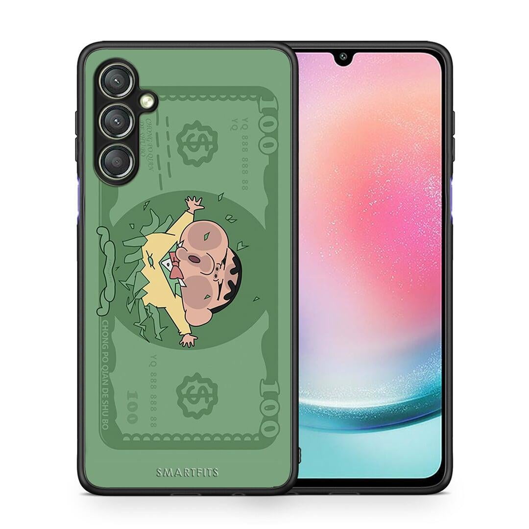 Θήκη Samsung Galaxy A24 4G Big Money από τη Smartfits με σχέδιο στο πίσω μέρος και μαύρο περίβλημα | Samsung Galaxy A24 4G Big Money Case with Colorful Back and Black Bezels