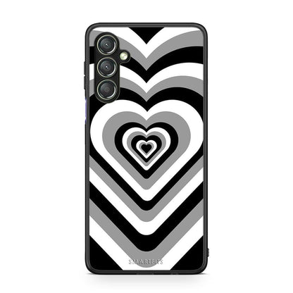 Θήκη Samsung Galaxy A24 4G Black Hearts από τη Smartfits με σχέδιο στο πίσω μέρος και μαύρο περίβλημα | Samsung Galaxy A24 4G Black Hearts Case with Colorful Back and Black Bezels