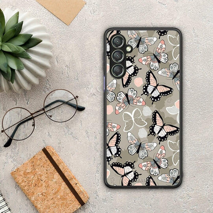 Θήκη Samsung Galaxy A24 4G Boho Butterflies από τη Smartfits με σχέδιο στο πίσω μέρος και μαύρο περίβλημα | Samsung Galaxy A24 4G Boho Butterflies Case with Colorful Back and Black Bezels