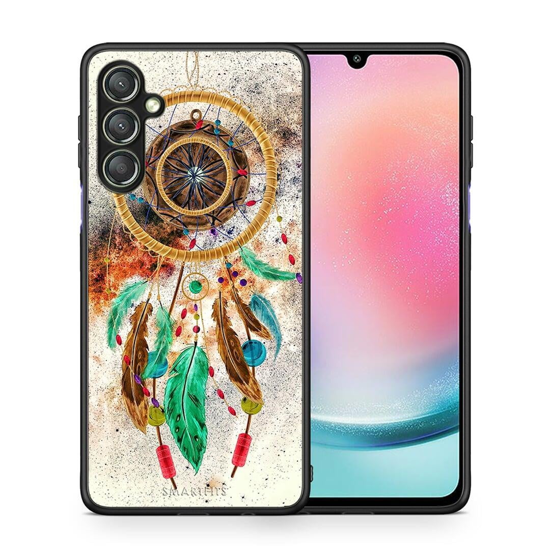 Θήκη Samsung Galaxy A24 4G Boho DreamCatcher από τη Smartfits με σχέδιο στο πίσω μέρος και μαύρο περίβλημα | Samsung Galaxy A24 4G Boho DreamCatcher Case with Colorful Back and Black Bezels