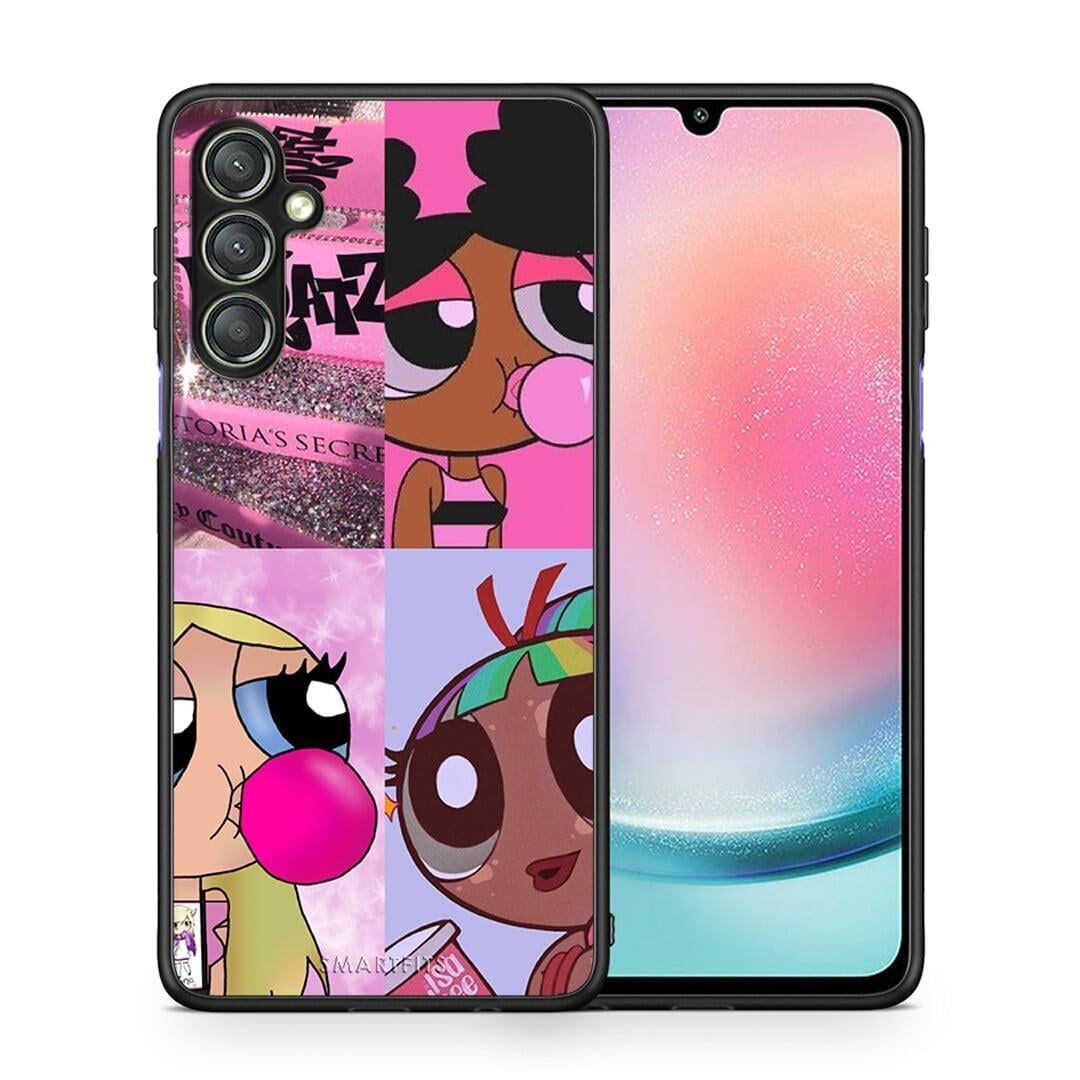 Θήκη Samsung Galaxy A24 4G Bubble Girls από τη Smartfits με σχέδιο στο πίσω μέρος και μαύρο περίβλημα | Samsung Galaxy A24 4G Bubble Girls Case with Colorful Back and Black Bezels