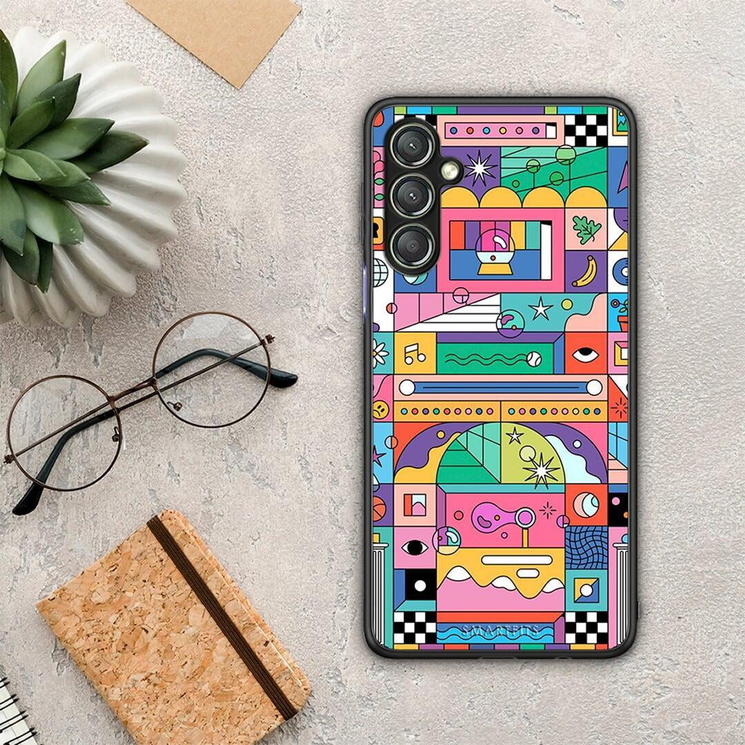 Θήκη Samsung Galaxy A24 4G Bubbles Soap από τη Smartfits με σχέδιο στο πίσω μέρος και μαύρο περίβλημα | Samsung Galaxy A24 4G Bubbles Soap Case with Colorful Back and Black Bezels