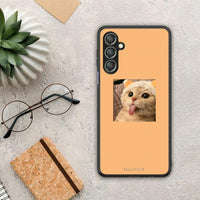 Thumbnail for Θήκη Samsung Galaxy A24 4G Cat Tongue από τη Smartfits με σχέδιο στο πίσω μέρος και μαύρο περίβλημα | Samsung Galaxy A24 4G Cat Tongue Case with Colorful Back and Black Bezels