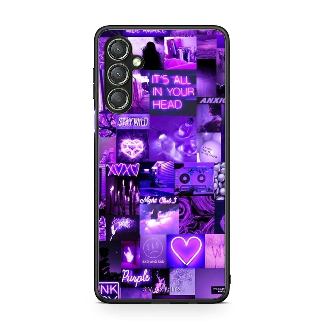 Θήκη Samsung Galaxy A24 4G Collage Stay Wild από τη Smartfits με σχέδιο στο πίσω μέρος και μαύρο περίβλημα | Samsung Galaxy A24 4G Collage Stay Wild Case with Colorful Back and Black Bezels