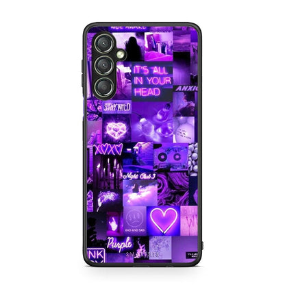 Θήκη Samsung Galaxy A24 4G Collage Stay Wild από τη Smartfits με σχέδιο στο πίσω μέρος και μαύρο περίβλημα | Samsung Galaxy A24 4G Collage Stay Wild Case with Colorful Back and Black Bezels