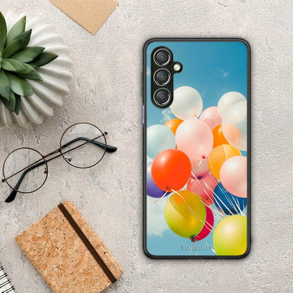 Θήκη Samsung Galaxy A24 4G Colorful Balloons από τη Smartfits με σχέδιο στο πίσω μέρος και μαύρο περίβλημα | Samsung Galaxy A24 4G Colorful Balloons Case with Colorful Back and Black Bezels