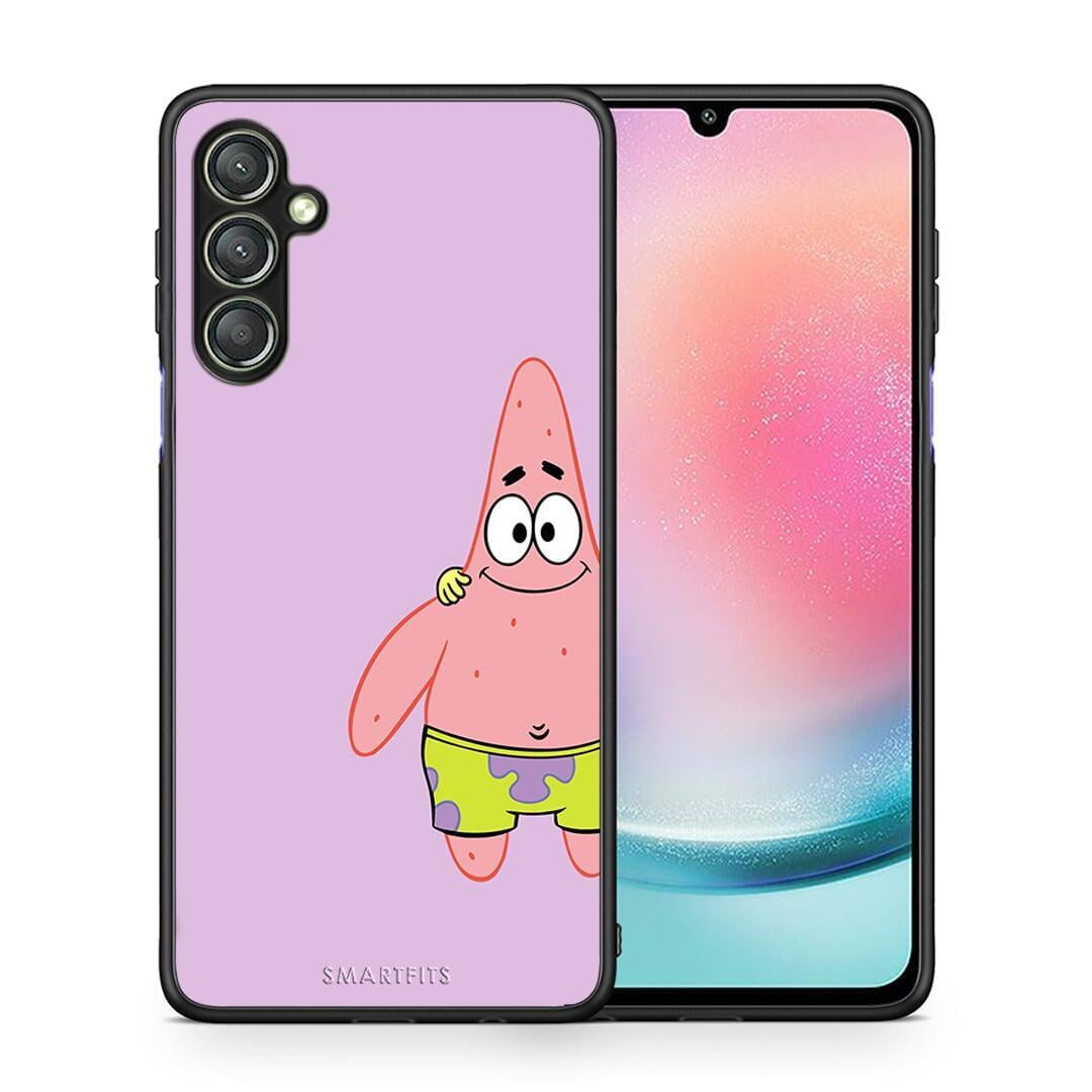 Θήκη Samsung Galaxy A24 4G Friends Patrick από τη Smartfits με σχέδιο στο πίσω μέρος και μαύρο περίβλημα | Samsung Galaxy A24 4G Friends Patrick Case with Colorful Back and Black Bezels