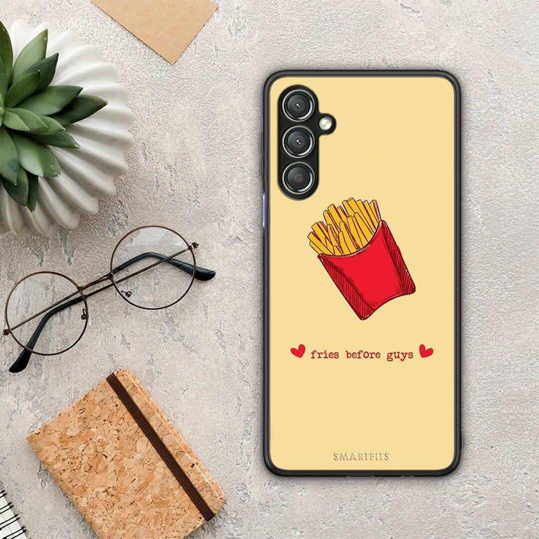 Θήκη Samsung Galaxy A24 4G Fries Before Guys από τη Smartfits με σχέδιο στο πίσω μέρος και μαύρο περίβλημα | Samsung Galaxy A24 4G Fries Before Guys Case with Colorful Back and Black Bezels