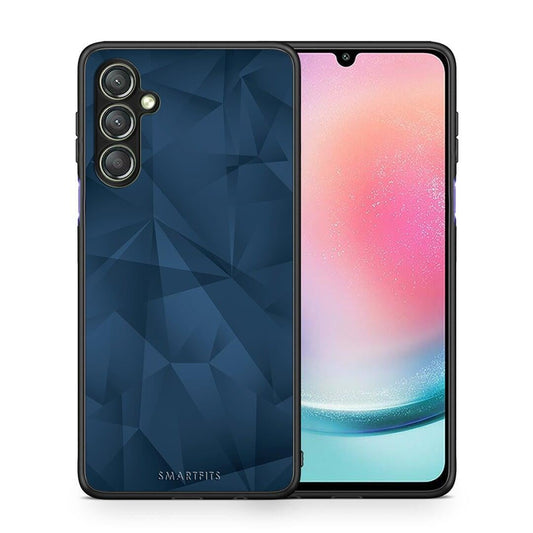 Θήκη Samsung Galaxy A24 4G Geometric Blue Abstract από τη Smartfits με σχέδιο στο πίσω μέρος και μαύρο περίβλημα | Samsung Galaxy A24 4G Geometric Blue Abstract Case with Colorful Back and Black Bezels