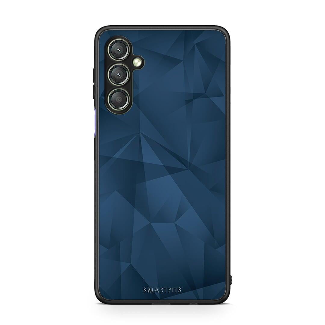 Θήκη Samsung Galaxy A24 4G Geometric Blue Abstract από τη Smartfits με σχέδιο στο πίσω μέρος και μαύρο περίβλημα | Samsung Galaxy A24 4G Geometric Blue Abstract Case with Colorful Back and Black Bezels