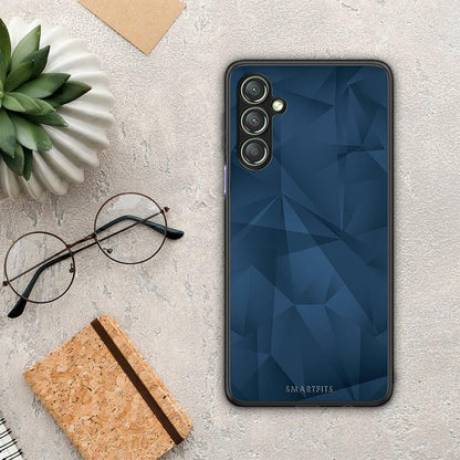 Θήκη Samsung Galaxy A24 4G Geometric Blue Abstract από τη Smartfits με σχέδιο στο πίσω μέρος και μαύρο περίβλημα | Samsung Galaxy A24 4G Geometric Blue Abstract Case with Colorful Back and Black Bezels