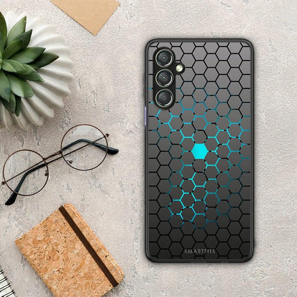 Θήκη Samsung Galaxy A24 4G Geometric Hexagonal από τη Smartfits με σχέδιο στο πίσω μέρος και μαύρο περίβλημα | Samsung Galaxy A24 4G Geometric Hexagonal Case with Colorful Back and Black Bezels