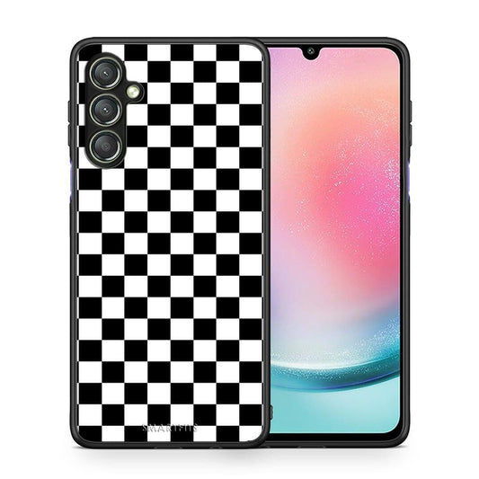Θήκη Samsung Galaxy A24 4G Geometric Squares από τη Smartfits με σχέδιο στο πίσω μέρος και μαύρο περίβλημα | Samsung Galaxy A24 4G Geometric Squares Case with Colorful Back and Black Bezels