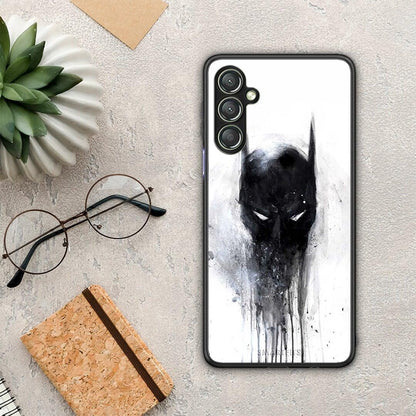 Θήκη Samsung Galaxy A24 4G Hero Paint Bat από τη Smartfits με σχέδιο στο πίσω μέρος και μαύρο περίβλημα | Samsung Galaxy A24 4G Hero Paint Bat Case with Colorful Back and Black Bezels