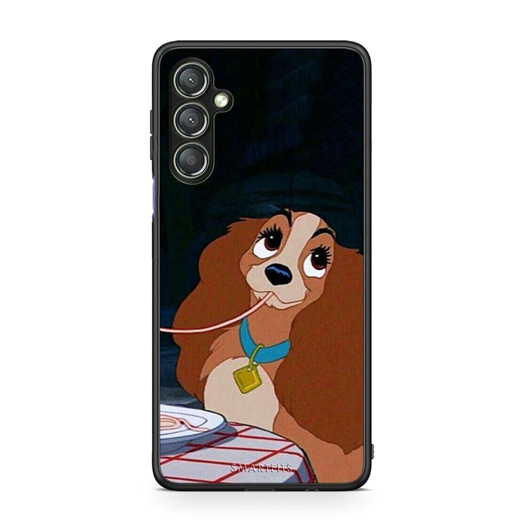 Θήκη Samsung Galaxy A24 4G Lady And Tramp 2 από τη Smartfits με σχέδιο στο πίσω μέρος και μαύρο περίβλημα | Samsung Galaxy A24 4G Lady And Tramp 2 Case with Colorful Back and Black Bezels