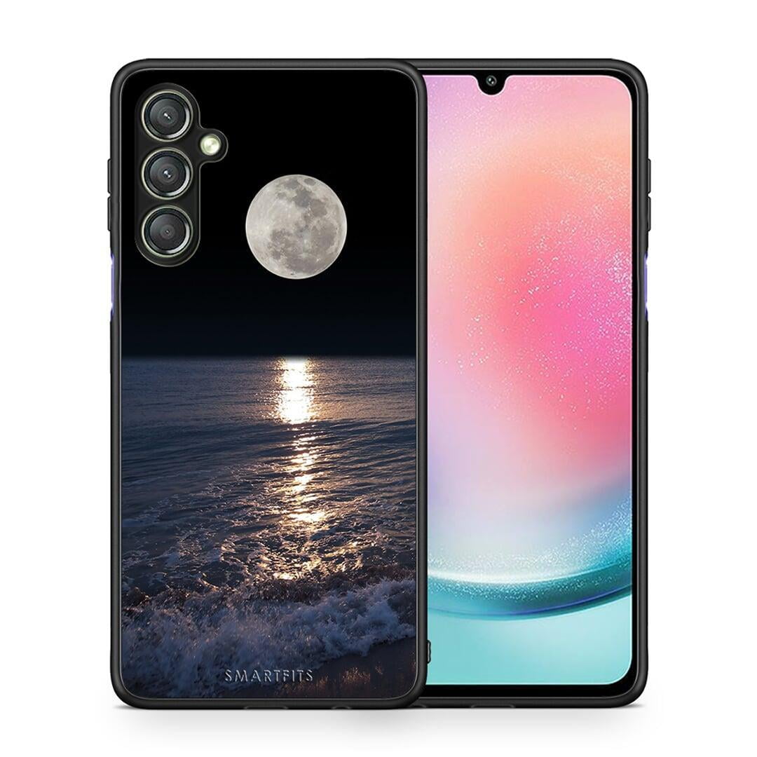 Θήκη Samsung Galaxy A24 4G Landscape Moon από τη Smartfits με σχέδιο στο πίσω μέρος και μαύρο περίβλημα | Samsung Galaxy A24 4G Landscape Moon Case with Colorful Back and Black Bezels