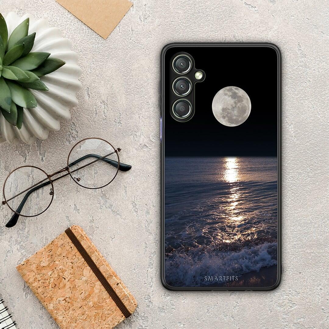 Θήκη Samsung Galaxy A24 4G Landscape Moon από τη Smartfits με σχέδιο στο πίσω μέρος και μαύρο περίβλημα | Samsung Galaxy A24 4G Landscape Moon Case with Colorful Back and Black Bezels