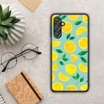 Θήκη Samsung Galaxy A24 4G Lemons από τη Smartfits με σχέδιο στο πίσω μέρος και μαύρο περίβλημα | Samsung Galaxy A24 4G Lemons Case with Colorful Back and Black Bezels