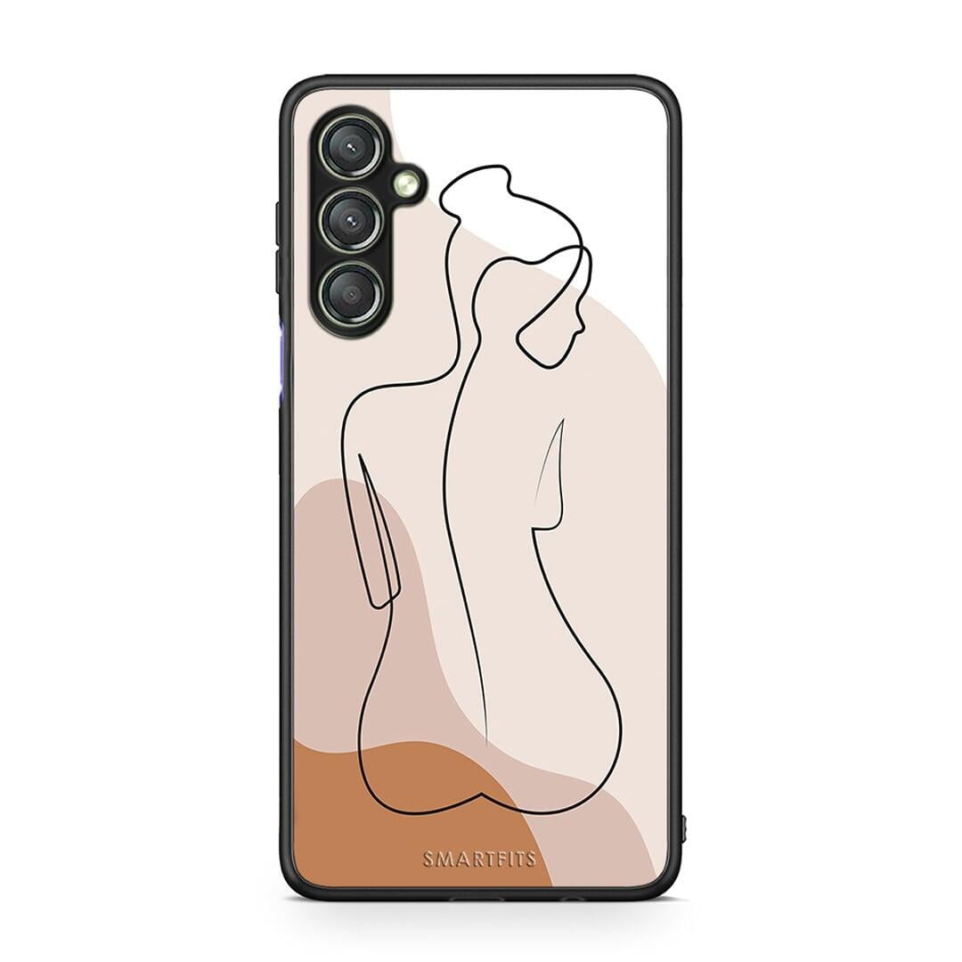 Θήκη Samsung Galaxy A24 4G LineArt Woman από τη Smartfits με σχέδιο στο πίσω μέρος και μαύρο περίβλημα | Samsung Galaxy A24 4G LineArt Woman Case with Colorful Back and Black Bezels