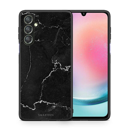 Θήκη Samsung Galaxy A24 4G Marble Black από τη Smartfits με σχέδιο στο πίσω μέρος και μαύρο περίβλημα | Samsung Galaxy A24 4G Marble Black Case with Colorful Back and Black Bezels