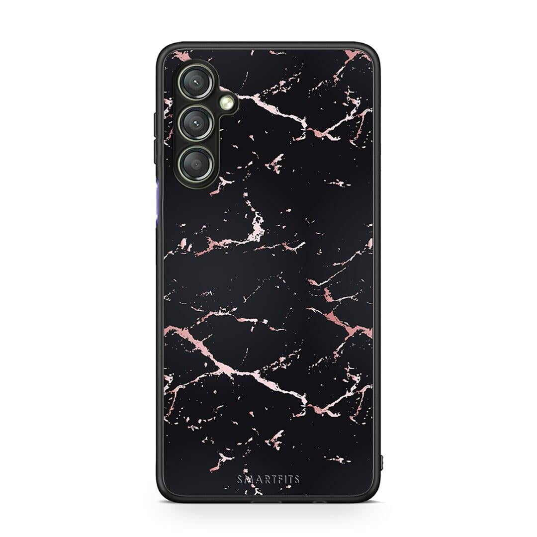 Θήκη Samsung Galaxy A24 4G Marble Black Rosegold από τη Smartfits με σχέδιο στο πίσω μέρος και μαύρο περίβλημα | Samsung Galaxy A24 4G Marble Black Rosegold Case with Colorful Back and Black Bezels