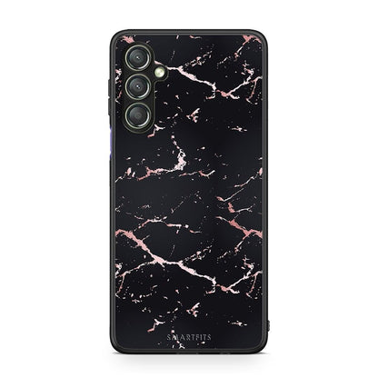 Θήκη Samsung Galaxy A24 4G Marble Black Rosegold από τη Smartfits με σχέδιο στο πίσω μέρος και μαύρο περίβλημα | Samsung Galaxy A24 4G Marble Black Rosegold Case with Colorful Back and Black Bezels