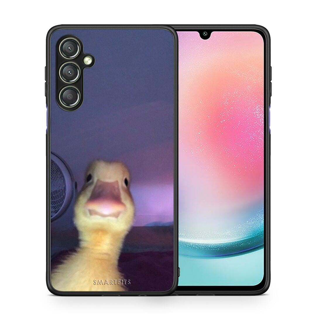 Θήκη Samsung Galaxy A24 4G Meme Duck από τη Smartfits με σχέδιο στο πίσω μέρος και μαύρο περίβλημα | Samsung Galaxy A24 4G Meme Duck Case with Colorful Back and Black Bezels