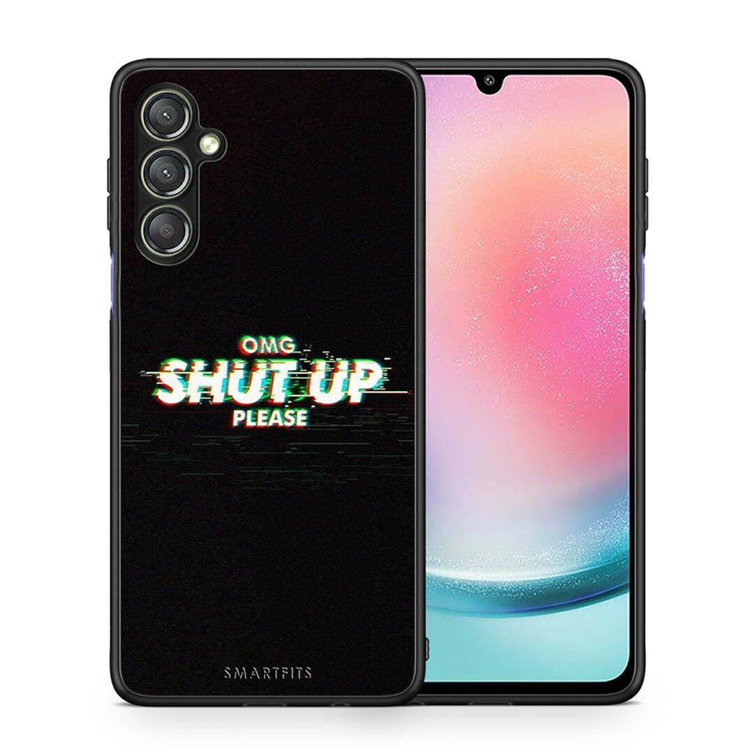 Θήκη Samsung Galaxy A24 4G OMG ShutUp από τη Smartfits με σχέδιο στο πίσω μέρος και μαύρο περίβλημα | Samsung Galaxy A24 4G OMG ShutUp Case with Colorful Back and Black Bezels