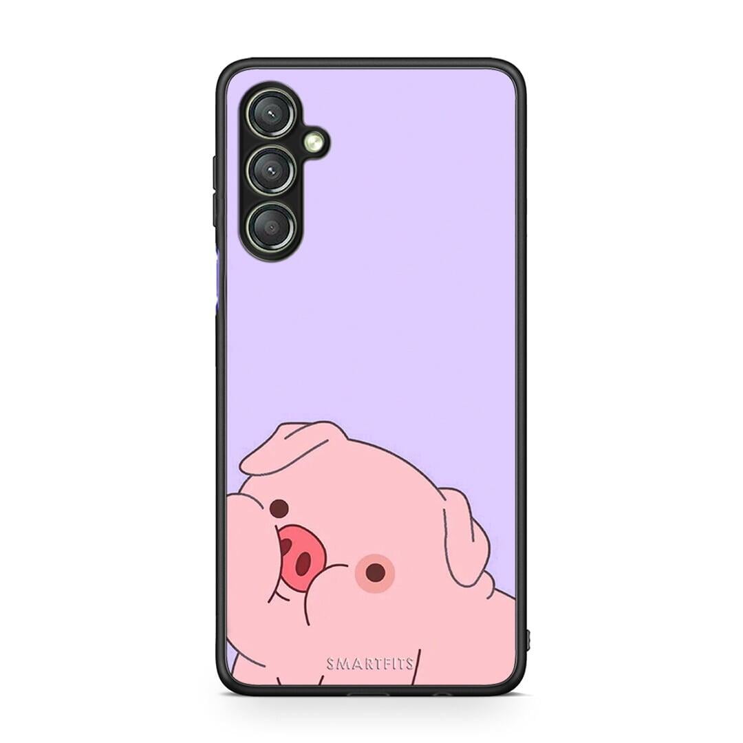 Θήκη Samsung Galaxy A24 4G Pig Love 2 από τη Smartfits με σχέδιο στο πίσω μέρος και μαύρο περίβλημα | Samsung Galaxy A24 4G Pig Love 2 Case with Colorful Back and Black Bezels