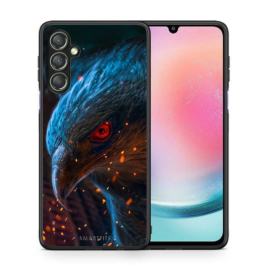 Θήκη Samsung Galaxy A24 4G PopArt Eagle από τη Smartfits με σχέδιο στο πίσω μέρος και μαύρο περίβλημα | Samsung Galaxy A24 4G PopArt Eagle Case with Colorful Back and Black Bezels