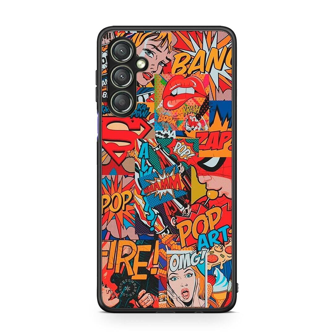 Θήκη Samsung Galaxy A24 4G PopArt OMG από τη Smartfits με σχέδιο στο πίσω μέρος και μαύρο περίβλημα | Samsung Galaxy A24 4G PopArt OMG Case with Colorful Back and Black Bezels