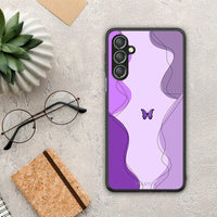 Thumbnail for Θήκη Samsung Galaxy A24 4G Purple Mariposa από τη Smartfits με σχέδιο στο πίσω μέρος και μαύρο περίβλημα | Samsung Galaxy A24 4G Purple Mariposa Case with Colorful Back and Black Bezels