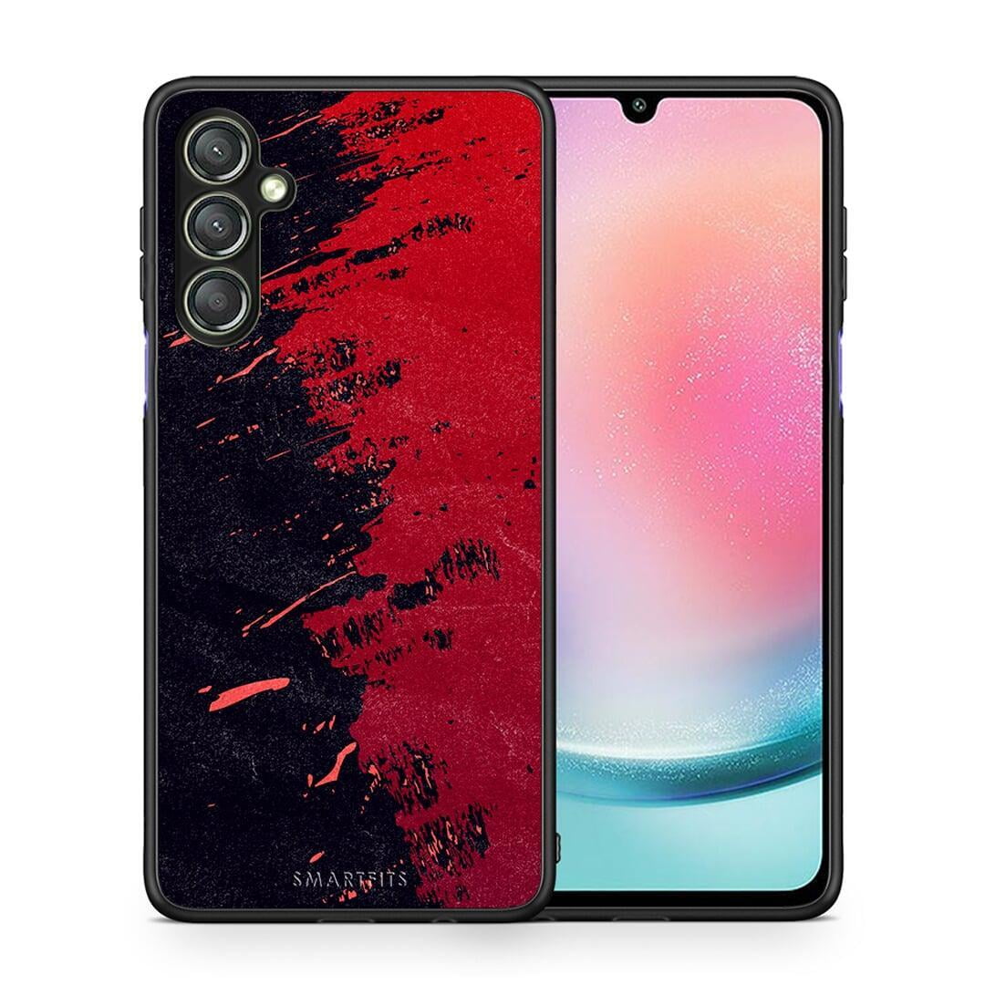 Θήκη Samsung Galaxy A24 4G Red Paint από τη Smartfits με σχέδιο στο πίσω μέρος και μαύρο περίβλημα | Samsung Galaxy A24 4G Red Paint Case with Colorful Back and Black Bezels