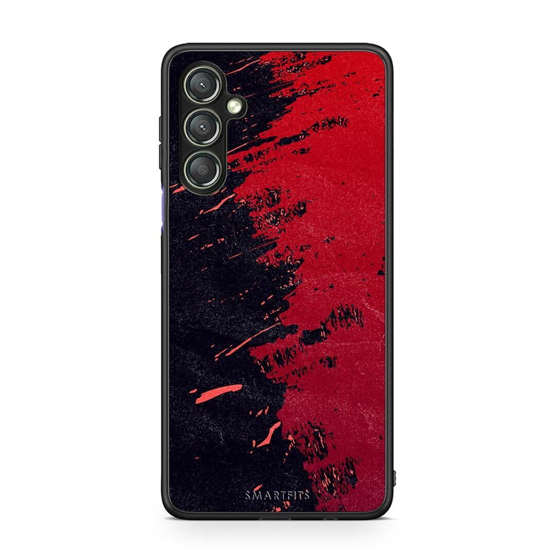 Θήκη Samsung Galaxy A24 4G Red Paint από τη Smartfits με σχέδιο στο πίσω μέρος και μαύρο περίβλημα | Samsung Galaxy A24 4G Red Paint Case with Colorful Back and Black Bezels