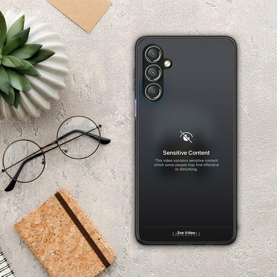 Θήκη Samsung Galaxy A24 4G Sensitive Content από τη Smartfits με σχέδιο στο πίσω μέρος και μαύρο περίβλημα | Samsung Galaxy A24 4G Sensitive Content Case with Colorful Back and Black Bezels