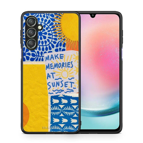 Θήκη Samsung Galaxy A24 4G Sunset Memories από τη Smartfits με σχέδιο στο πίσω μέρος και μαύρο περίβλημα | Samsung Galaxy A24 4G Sunset Memories Case with Colorful Back and Black Bezels