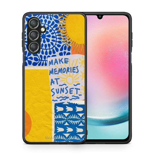 Θήκη Samsung Galaxy A24 4G Sunset Memories από τη Smartfits με σχέδιο στο πίσω μέρος και μαύρο περίβλημα | Samsung Galaxy A24 4G Sunset Memories Case with Colorful Back and Black Bezels