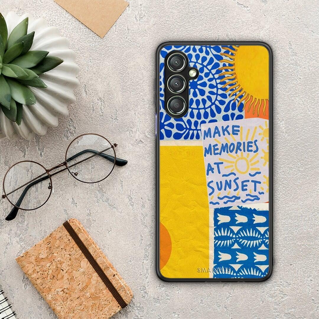 Θήκη Samsung Galaxy A24 4G Sunset Memories από τη Smartfits με σχέδιο στο πίσω μέρος και μαύρο περίβλημα | Samsung Galaxy A24 4G Sunset Memories Case with Colorful Back and Black Bezels