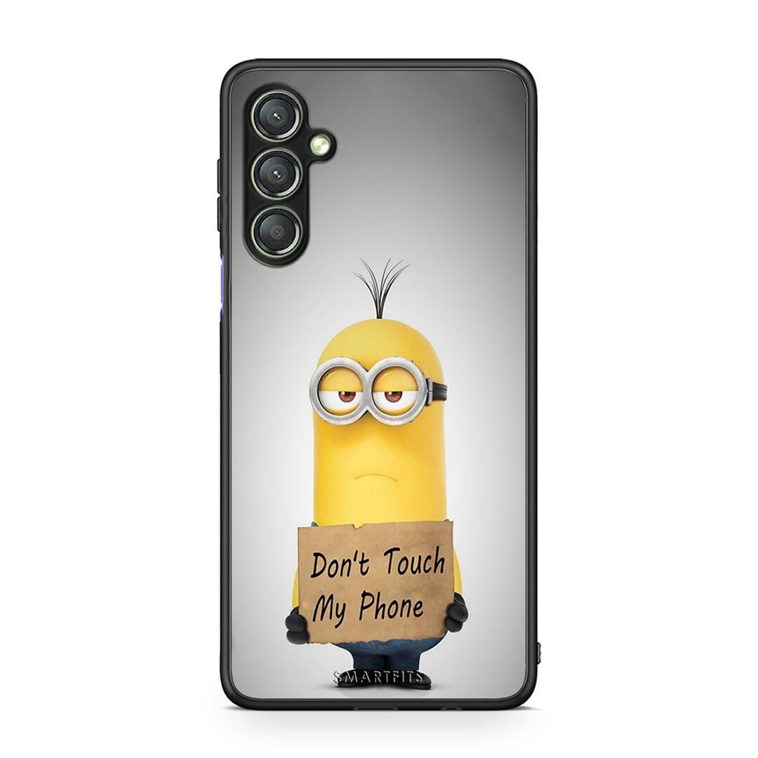 Θήκη Samsung Galaxy A24 4G Text Minion από τη Smartfits με σχέδιο στο πίσω μέρος και μαύρο περίβλημα | Samsung Galaxy A24 4G Text Minion Case with Colorful Back and Black Bezels