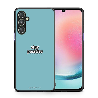 Θήκη Samsung Galaxy A24 4G Text Positive από τη Smartfits με σχέδιο στο πίσω μέρος και μαύρο περίβλημα | Samsung Galaxy A24 4G Text Positive Case with Colorful Back and Black Bezels