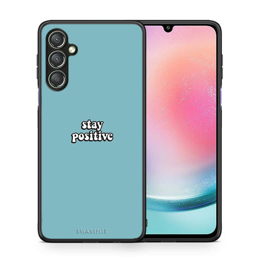 Θήκη Samsung Galaxy A24 4G Text Positive από τη Smartfits με σχέδιο στο πίσω μέρος και μαύρο περίβλημα | Samsung Galaxy A24 4G Text Positive Case with Colorful Back and Black Bezels