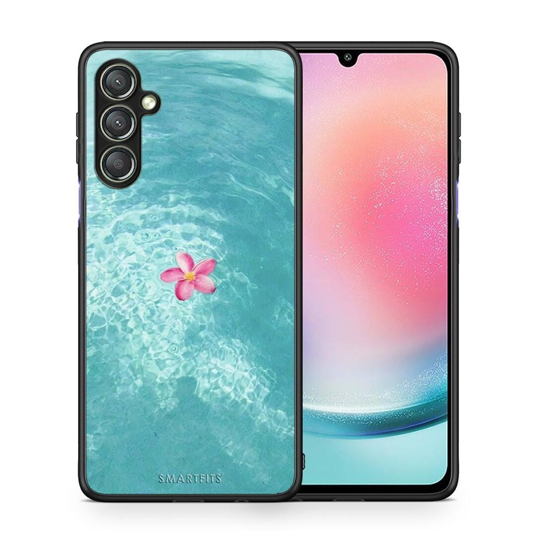 Θήκη Samsung Galaxy A24 4G Water Flower από τη Smartfits με σχέδιο στο πίσω μέρος και μαύρο περίβλημα | Samsung Galaxy A24 4G Water Flower Case with Colorful Back and Black Bezels