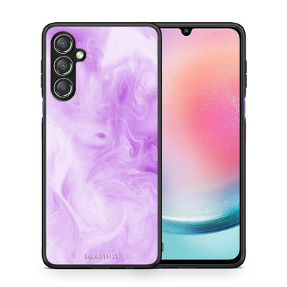 Θήκη Samsung Galaxy A24 4G Watercolor Lavender από τη Smartfits με σχέδιο στο πίσω μέρος και μαύρο περίβλημα | Samsung Galaxy A24 4G Watercolor Lavender Case with Colorful Back and Black Bezels